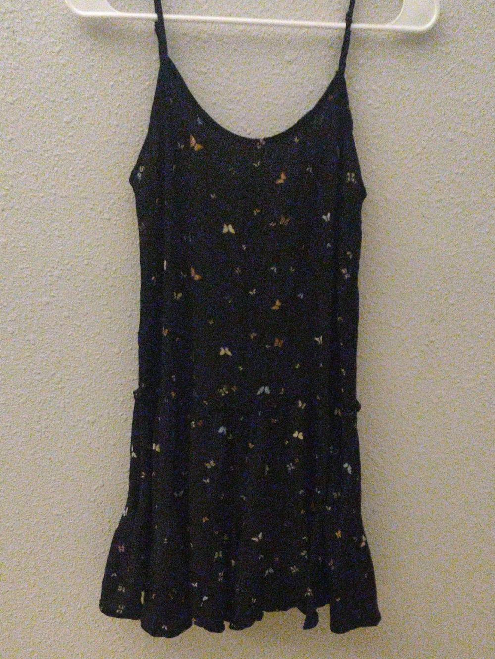 White Fable Black Strappy Butterfly Dress